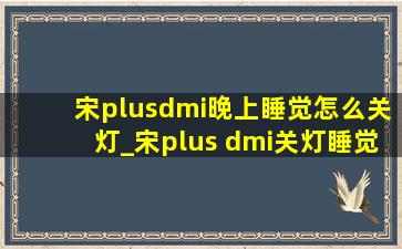 宋plusdmi晚上睡觉怎么关灯_宋plus dmi关灯睡觉